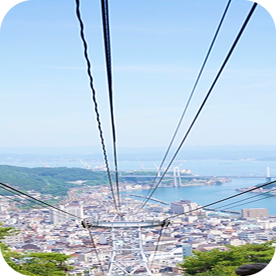 ロープウェイからの尾道全体を見下ろした風景